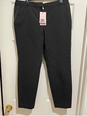 Ted Baker Black Textured pique Slim Leg Trousers